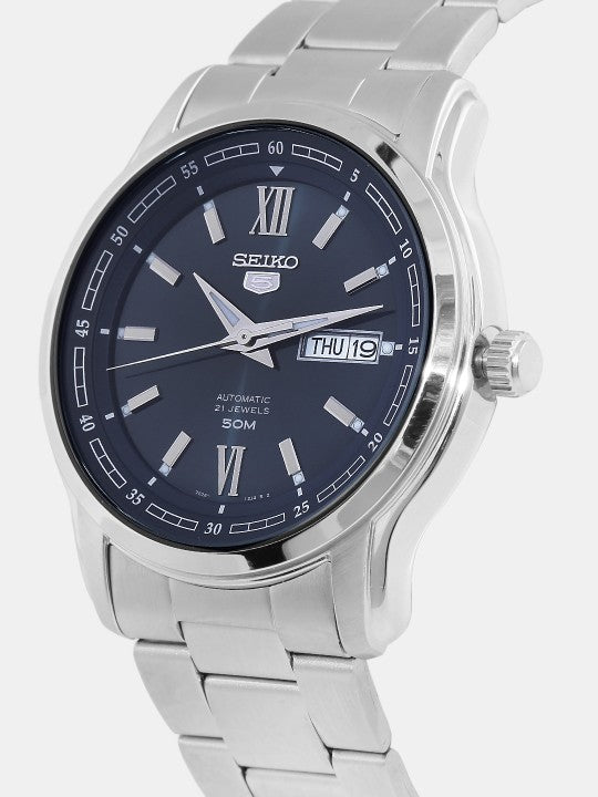 Seiko Men's Automatic Navy Blue Dial Stainless Steel Dress Watch SNKP17K1
