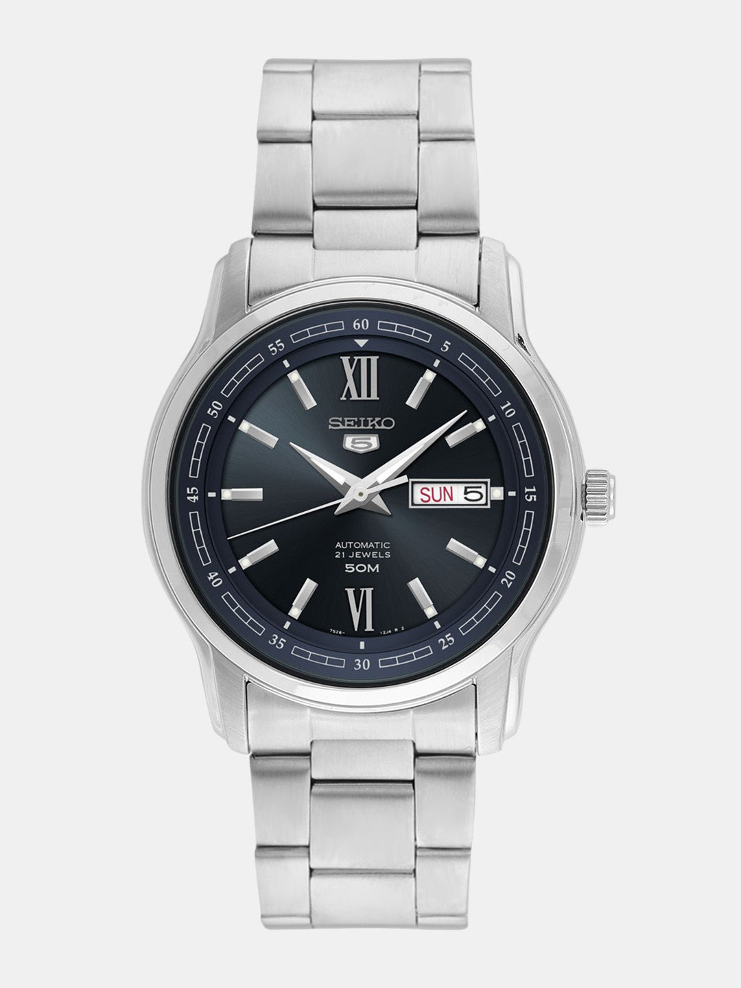 Seiko Men's Automatic Navy Blue Dial Stainless Steel Dress Watch SNKP17K1
