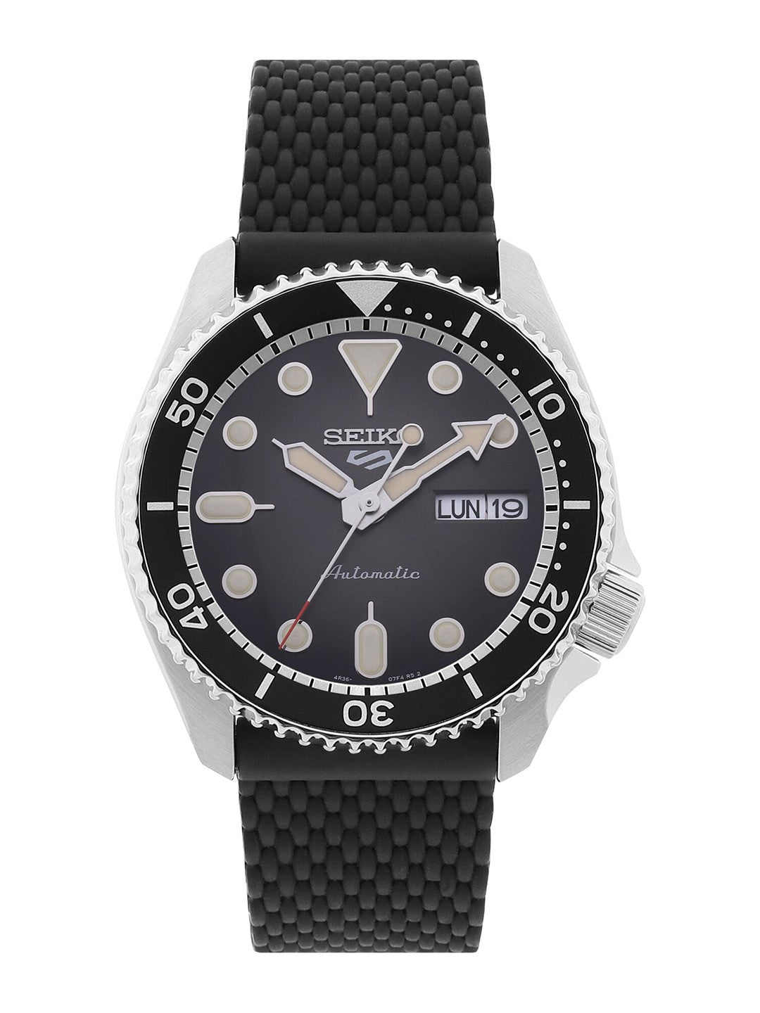 SEIKO Men's Embellished Dial Black Bracelet Automatic Watch - Water Resistant