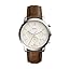 Fossil Men's Off-White Dial Analog Quartz Chronograph Watch with Brown Leather Band