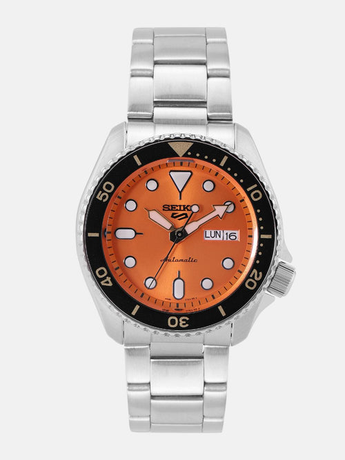 SEIKO 5 Automatic Men's Orange Dial Stainless Steel Dive Watch SRPD59K1