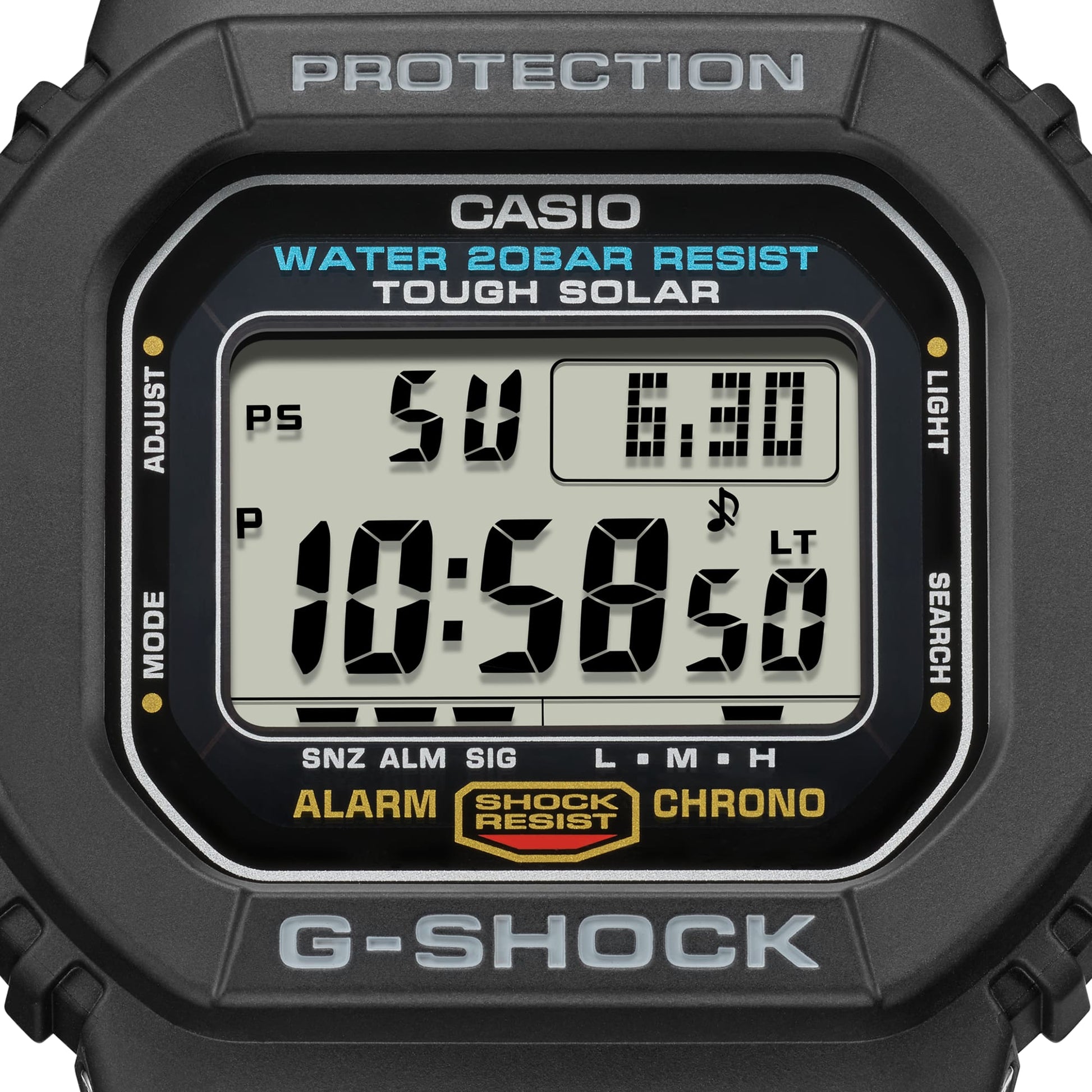Durable Solar Black G-Shock Watch, Shock Resistant, 200M Water Resistant, Digital Display