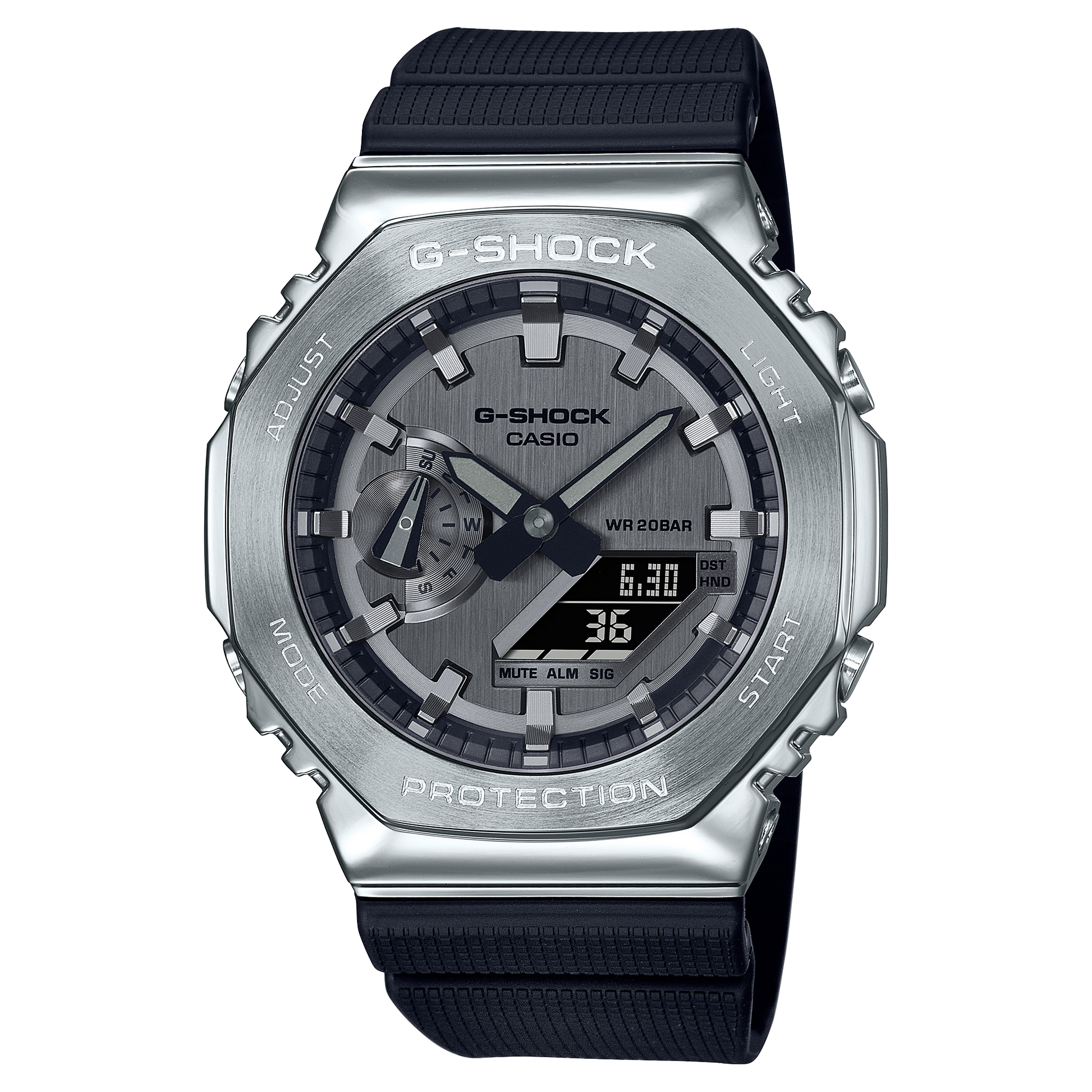 Tough Metal-Clad G-SHOCK Octagonal Watch: Analog-Digital, Shock-Resistant, 200M Water