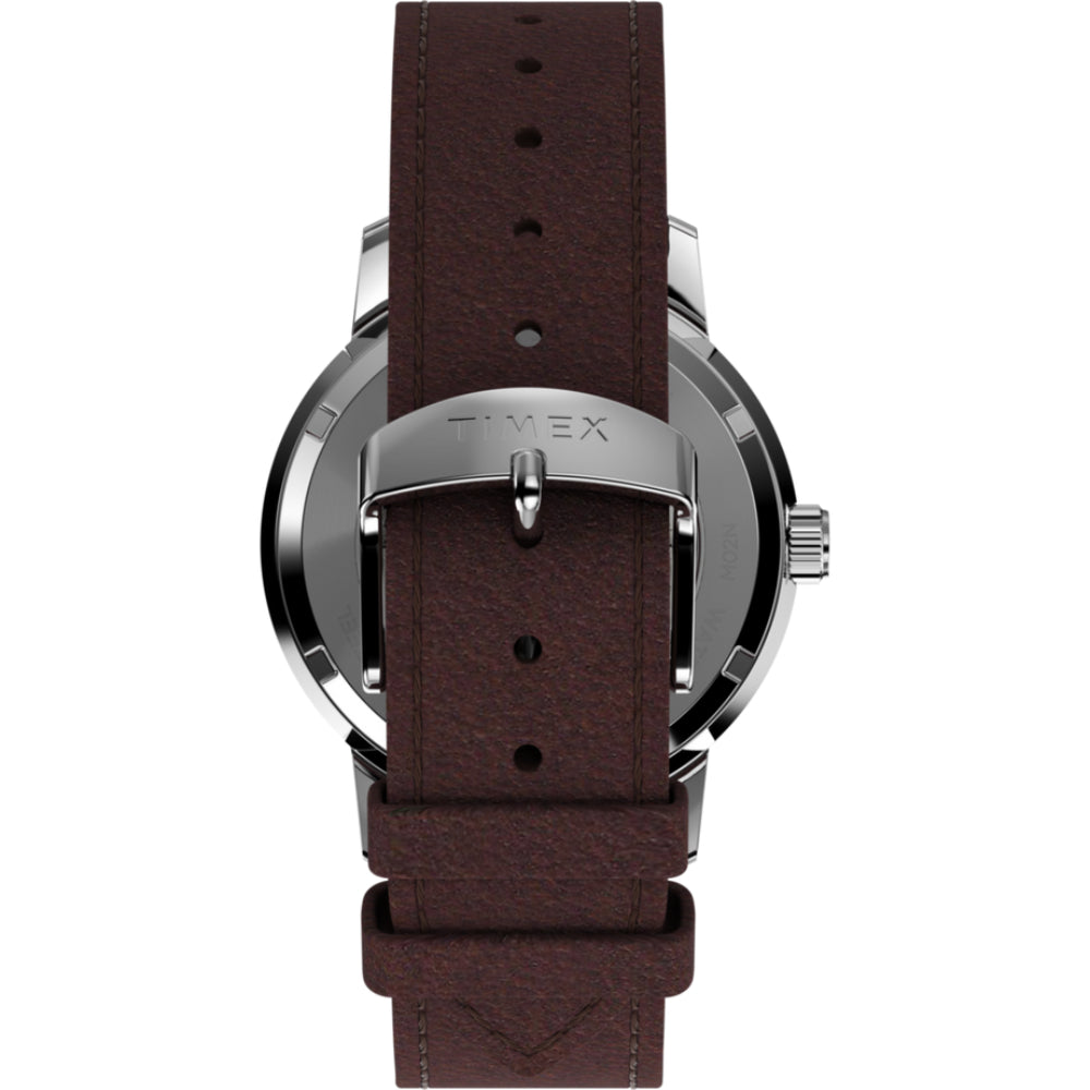 Timex Marlin Automatic Men's 40mm Stainless Steel Salmon Dial Leather Watch