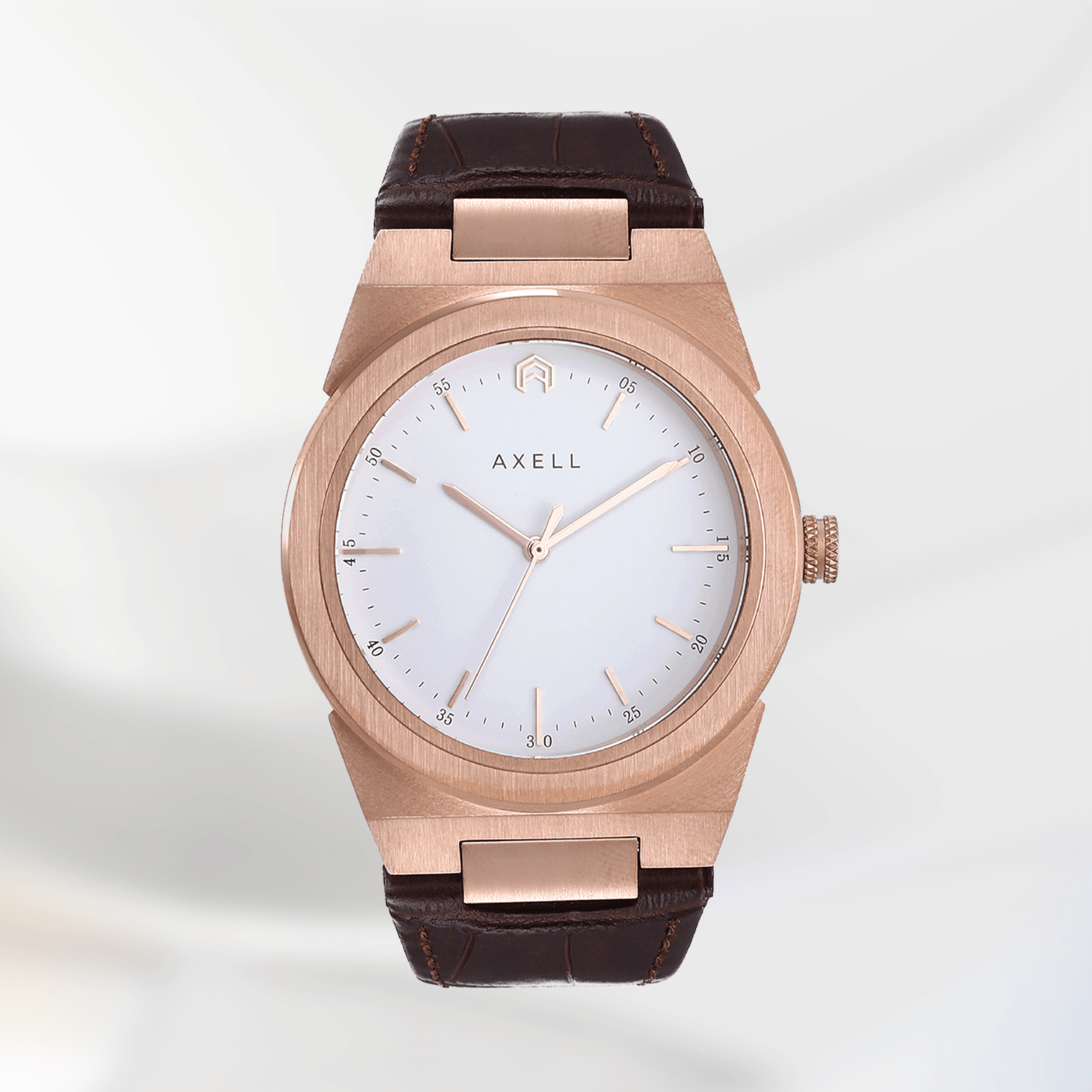 Vanguard Rosegold Tan Leather Strap