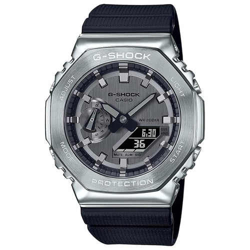Casio G-Shock Silver Analog-Digital Dial Black Resin Strap GM-2100-1A