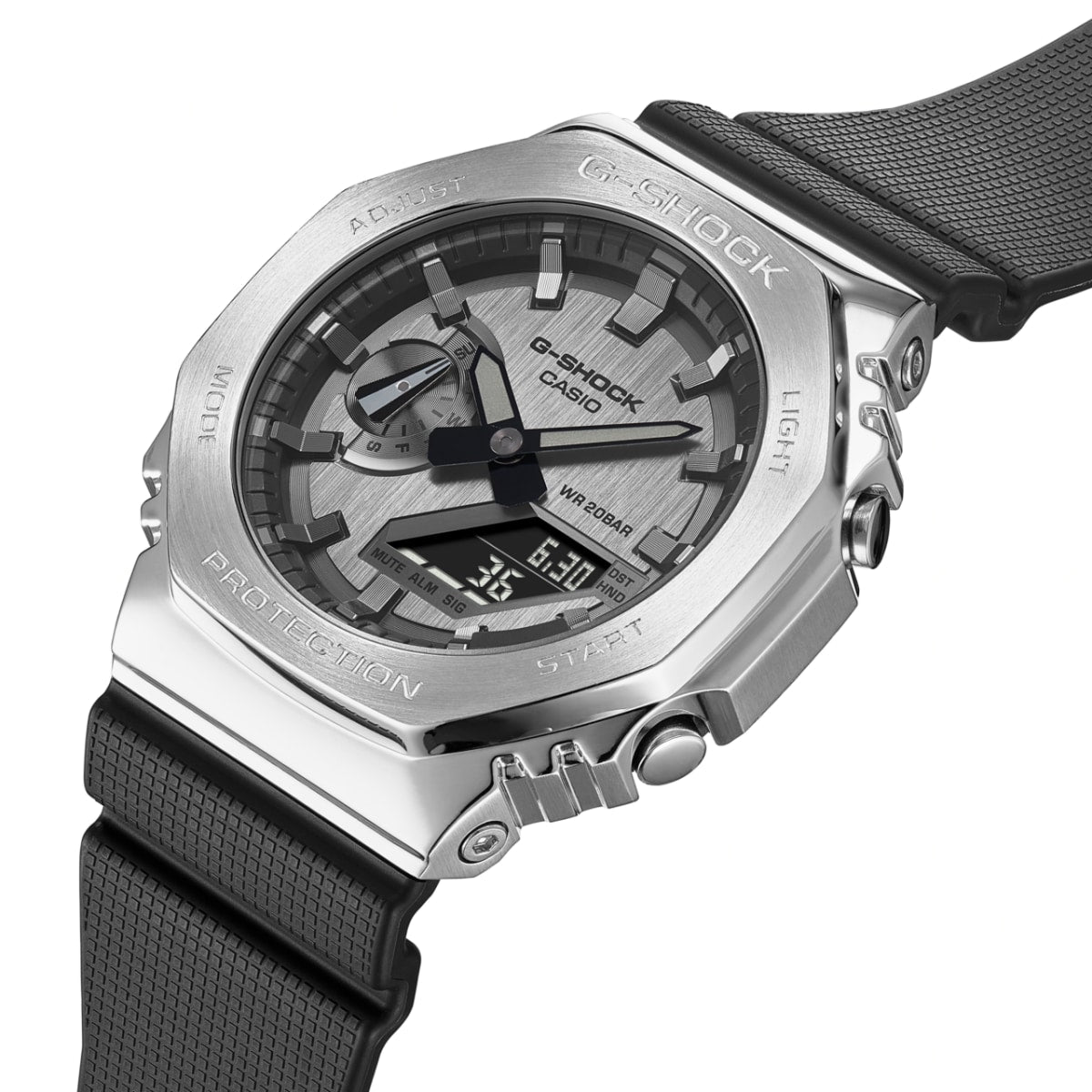 Tough Metal-Clad G-SHOCK Octagonal Watch: Analog-Digital, Shock-Resistant, 200M Water