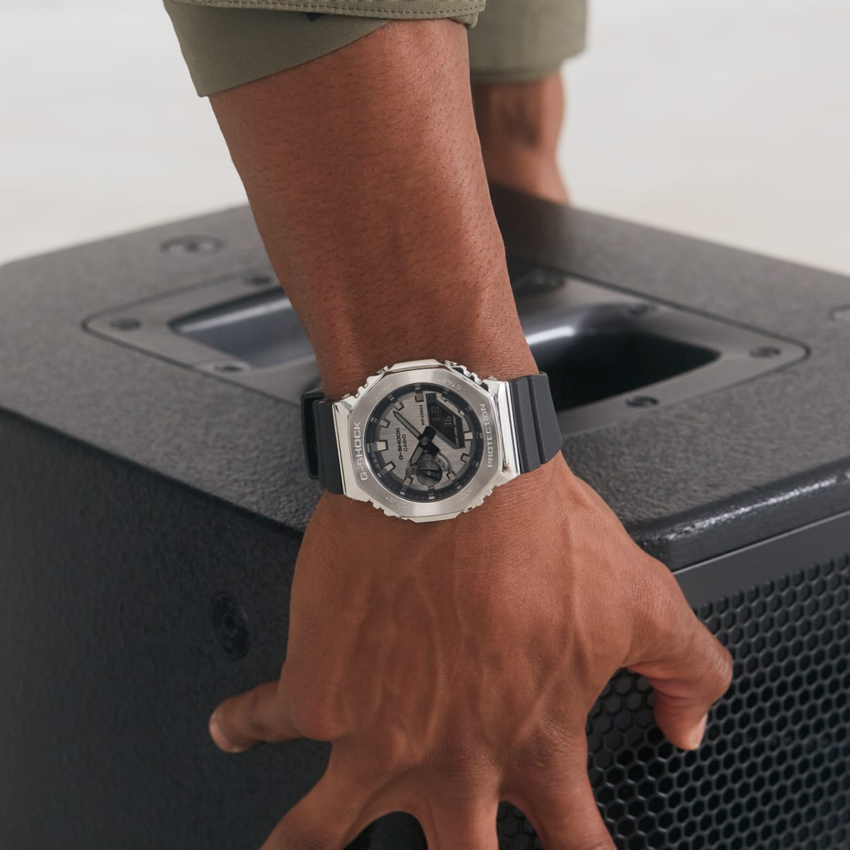Tough Metal-Clad G-SHOCK Octagonal Watch: Analog-Digital, Shock-Resistant, 200M Water