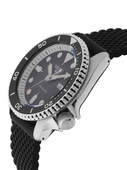 SEIKO Men's Embellished Dial Black Bracelet Automatic Watch - Water Resistant