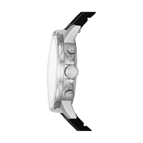 Fossil Bannon Men's Analog Watch: Black Dial, Silicone Strap, Water Resistant