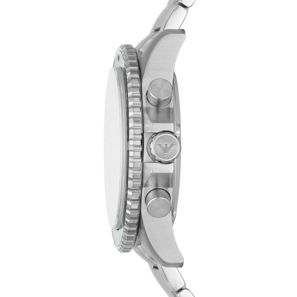 Luxury Emporio Armani Men's Green Dial Analog Stainless Steel Quartz Watch
