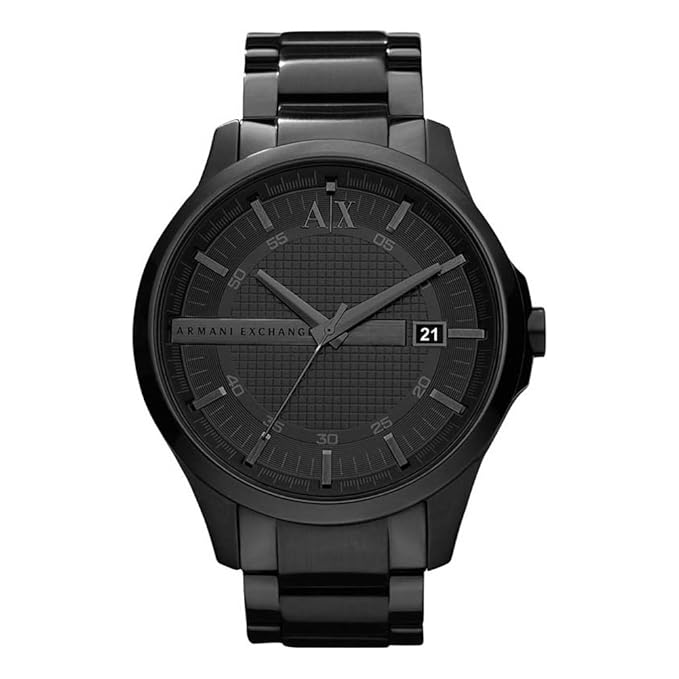 Armani Exchange Men's Analog Black Stainless Steel Watch AX2104, Durable & Stylish