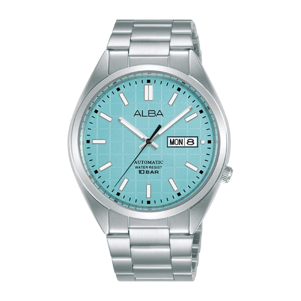 Alba Stainless Steel Men's Analog Watch, Blue Dial, Automatic Movement, Water Resistant