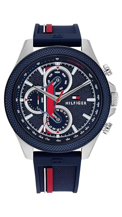 Tommy Hilfiger Clark Men's Blue Dial Analog Quartz Watch Silicone Band