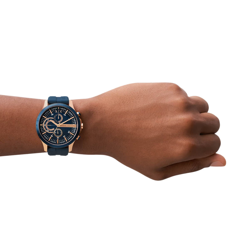 Armani Exchange Silicone Hampton Analog Blue Dial