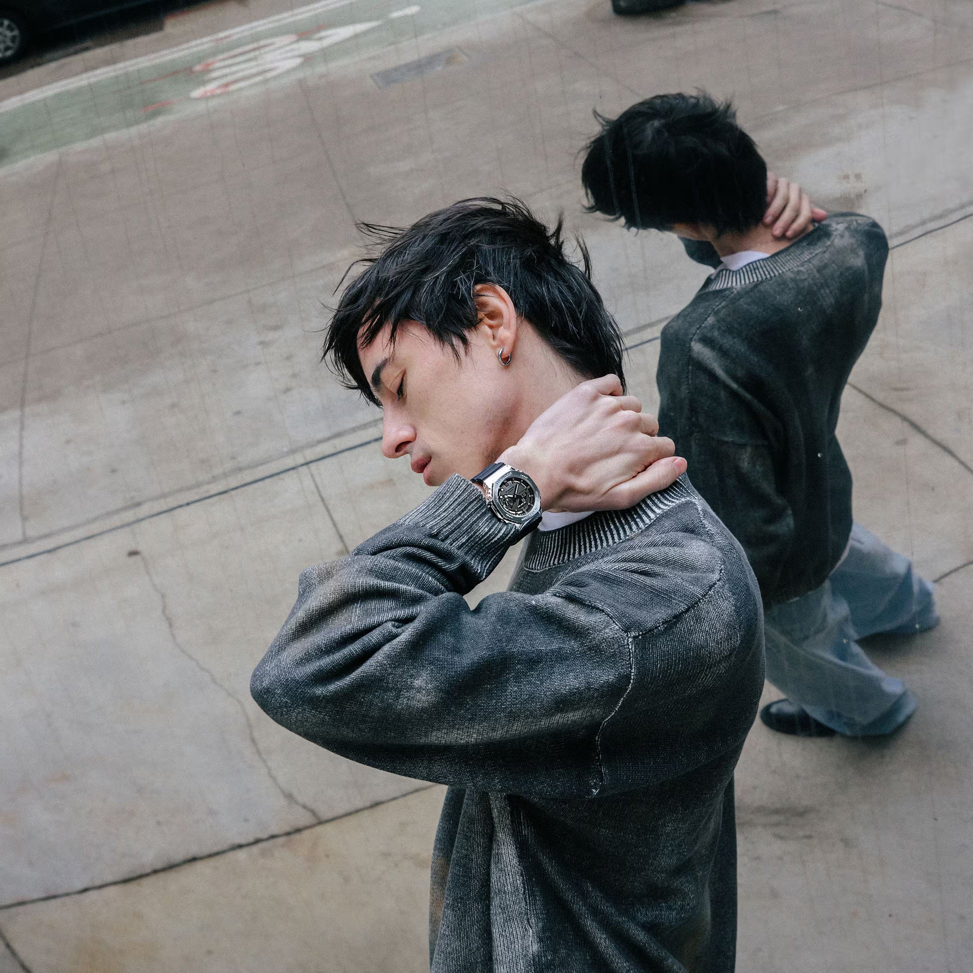 Casio G-Shock Silver Analog-Digital Dial Black Resin Strap GM-2100-1A