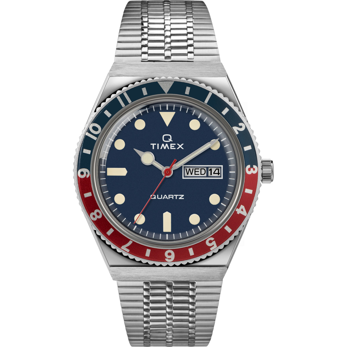 Q Timex Reissue 38mm Men's Quartz Diver-Inspired Stainless Steel Bracelet Watch