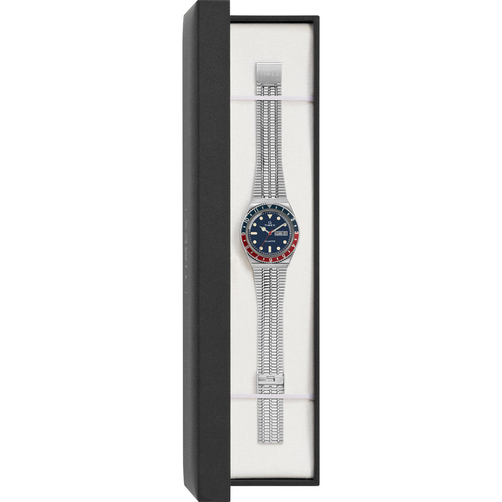 Q Timex Reissue 38mm Men's Quartz Diver-Inspired Stainless Steel Bracelet Watch