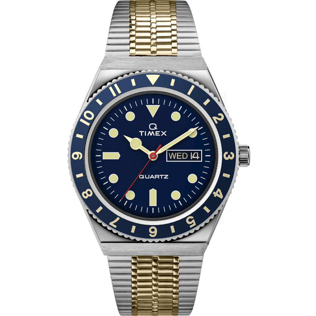 Q Timex Reissue Men's 38mm Blue Dial Quartz Watch with Stainless Steel Bracelet