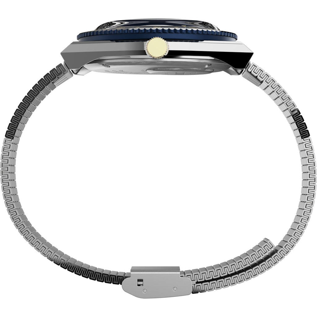 Q Timex Reissue Men's 38mm Blue Dial Quartz Watch with Stainless Steel Bracelet