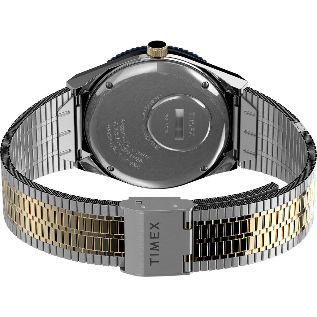 Q Timex Reissue Men's 38mm Blue Dial Quartz Watch with Stainless Steel Bracelet